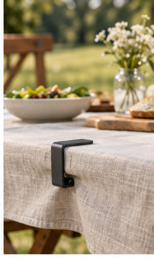 Sovriein Picnic Tablecloth Clips in use